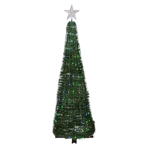 Gymax 8 ft. Pre-Lit Premium Spruce Artificial Christmas Tree Hinged 660 ...
