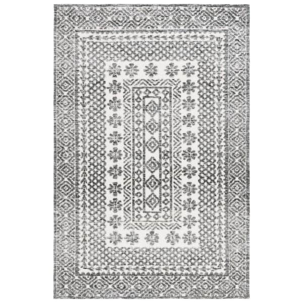 SAFAVIEH Audrey 8 ft. x 10 ft. Ivory/Gray Diamond Border Area Rug