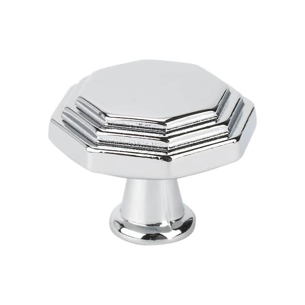 Italian Designs Collection 1 in. Chrome Octagon Cabinet Knob