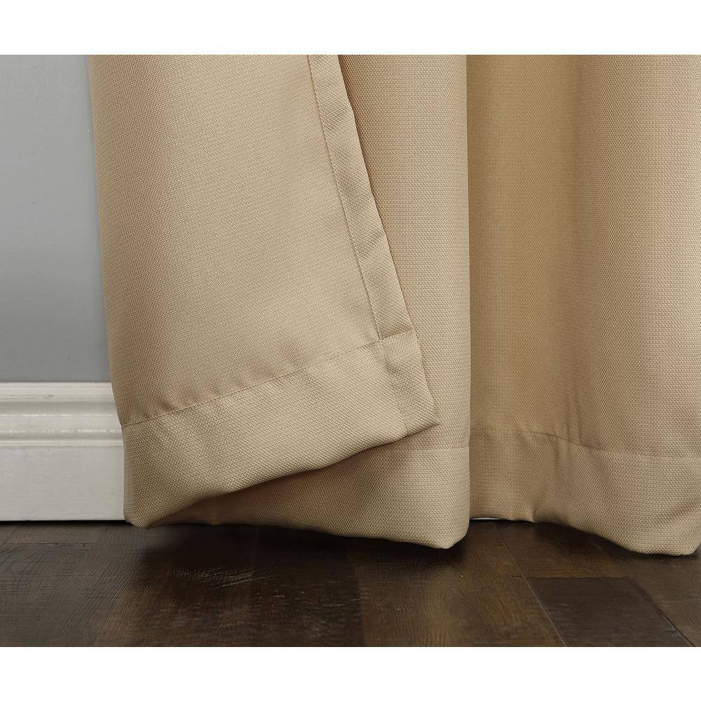 Taupe Polyester Semi-Sheer Grommet Curtain Panel, 48" x 63"