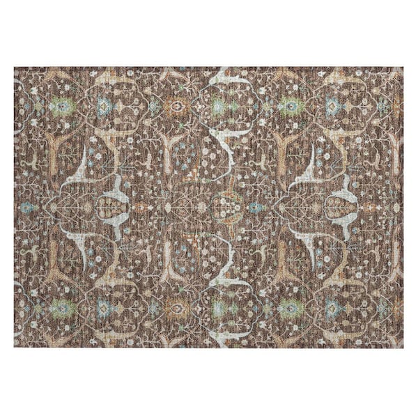 Chantille Machine Washable Indoor/Outdoor Abstract ACN2250 Brown 1 ft. 8 in. x 2 ft. 6 in. Accent Rug