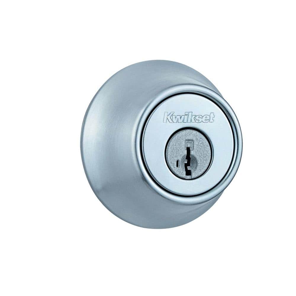 CV03 ③ Kwikset 660 Series Satin Chrome Single Cylinder Deadbolt Featuring