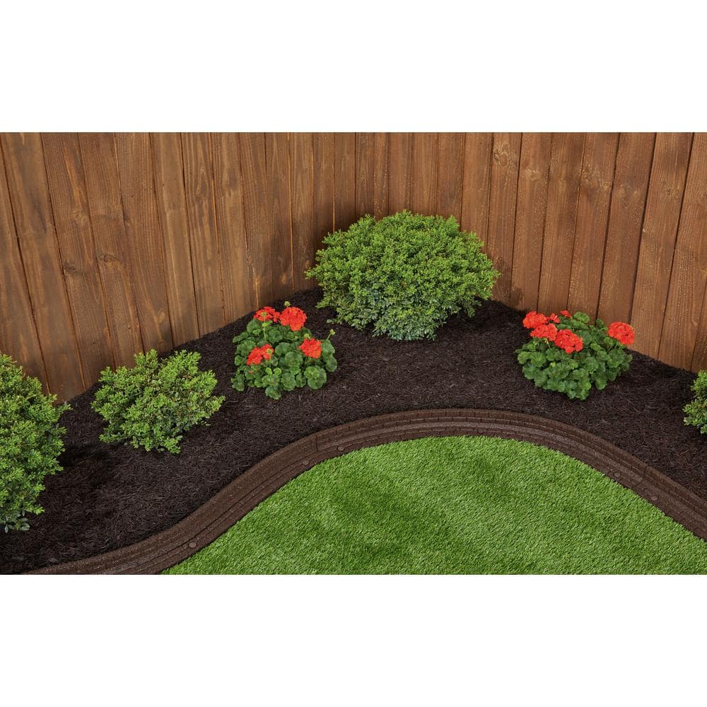 4 ft. Brickface Rubber Landscape Lawn Edging (Set of 6)