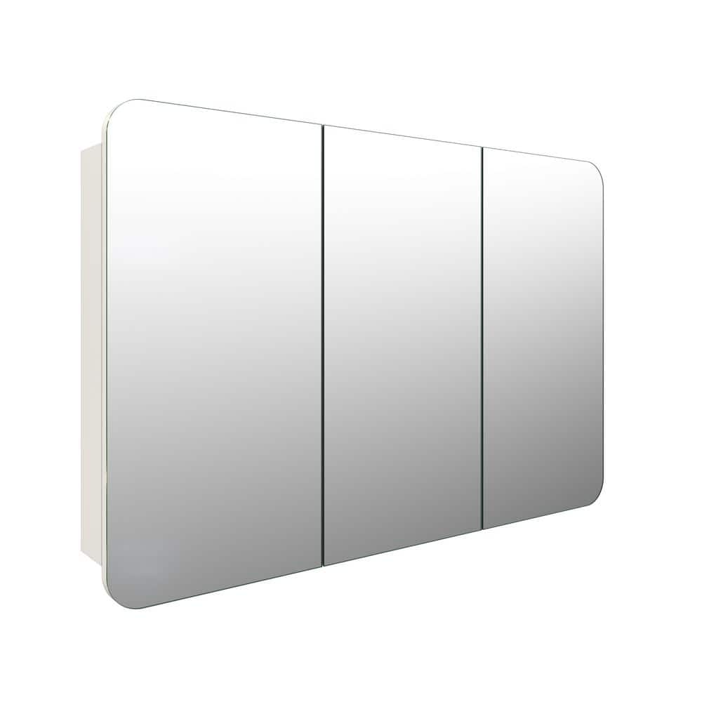 Glass Warehouse Ezri 48 in. W x 32 in. H x 4.75 in. D White Recessed ...