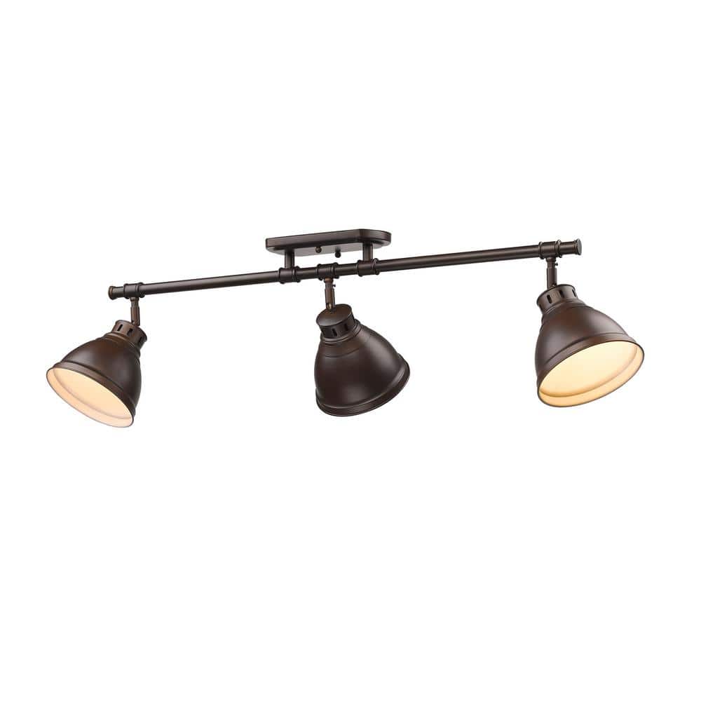 Duncan Rubbed Bronze 3-Light Semi-Flush Mount Fixture