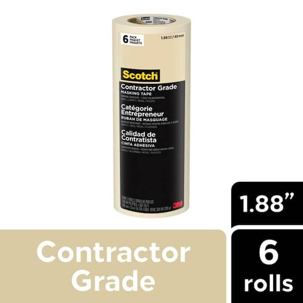 Photo 1 of 1.88 in. x 60.1 Yds. Multi-Surface Contractor Grade Tan Masking Tape (6 Rolls)missing 1