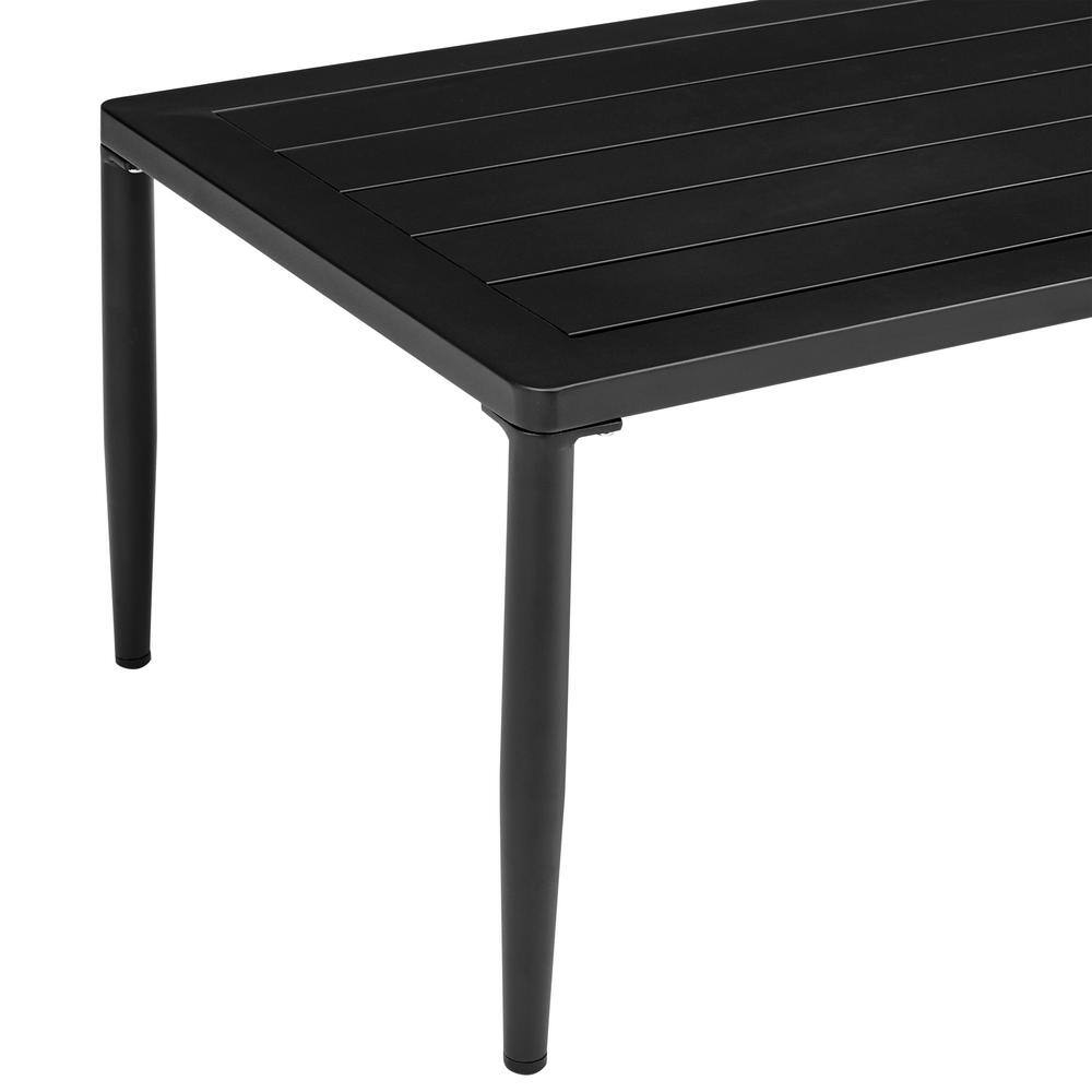 Veyda Black Aluminum and Teak Outdoor Coffee Table