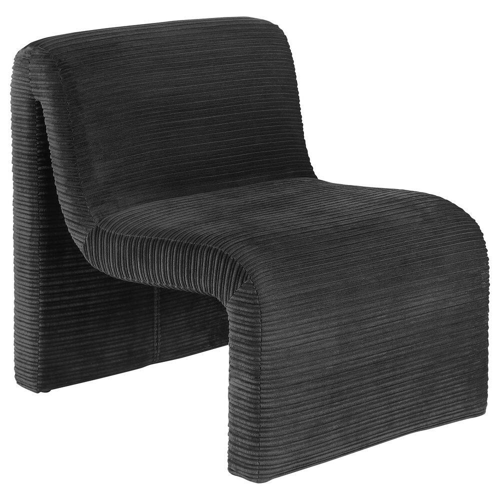 Drayton Black Upholstered Armless Accent Chair