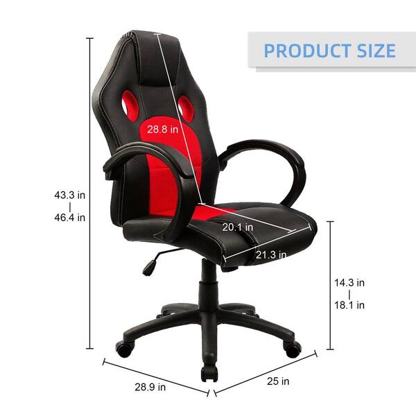 Red Comfort Executive Rotary Game Chair PC Chair Office Chair Computer Chair Armchair Adjustable Height 