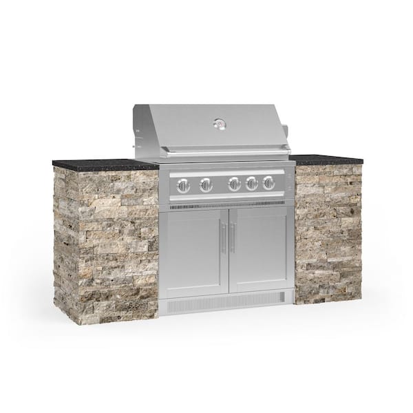 NewAge Products Signature Series 75.16 in. x 25.5 in. x 51 in. 6-Piece Outdoor Kitchen Cabinet Set with Natural Gas 36 in. Grill