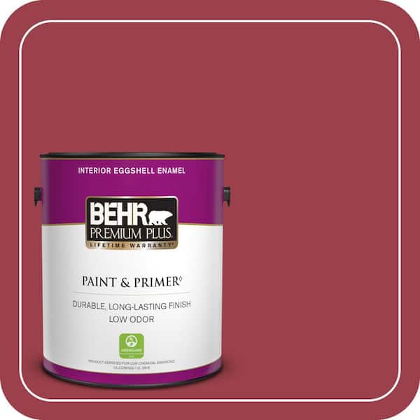BEHR PREMIUM PLUS 1 gal. Home Decorators Collection #HDC-CL-01 Timeless Ruby Eggshell Enamel Low Odor Interior Paint & Primer