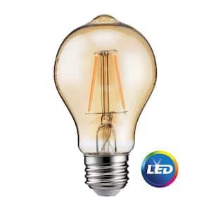 60-Watt Equivalent A19 Dimmable Indoor/Outdoor Vintage Glass Edison LED Light Bulb Amber Warm White (2200K)