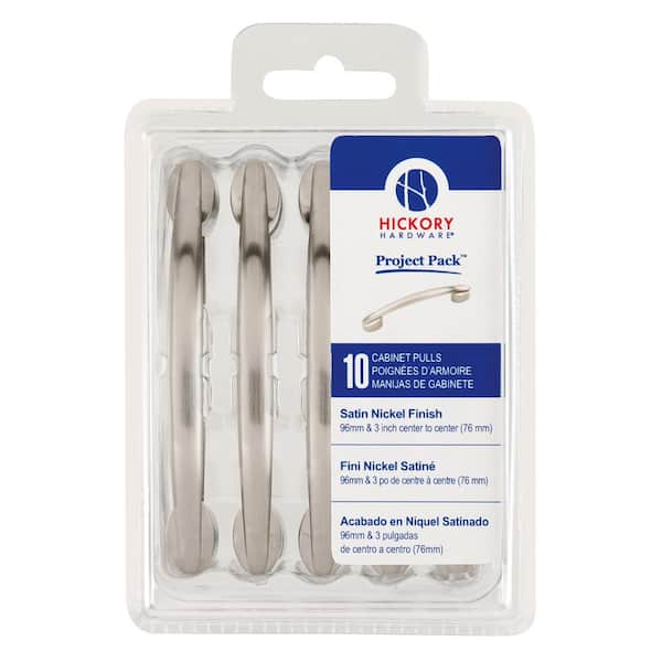 Project Pack 3 in. Center-to-Center Luna Satin Nickel Cabinet Pulls (10-Pack)