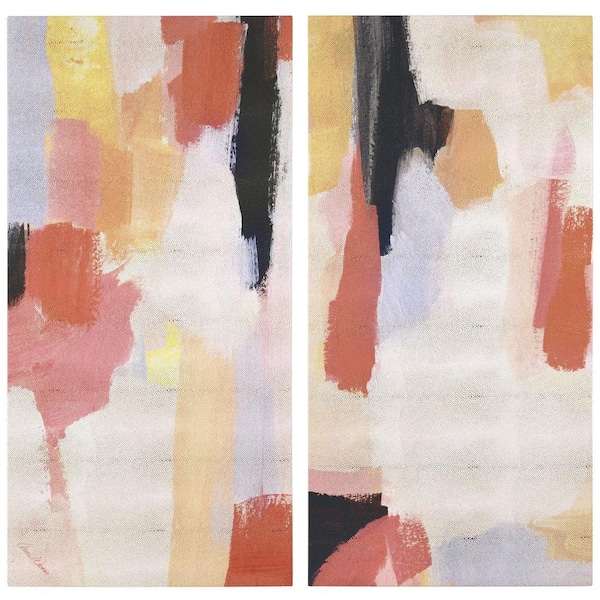 Empire Art Direct "Vibrant Harmony I and II" Lively Abstract Rendered Gold Metallic Shagreen Wrapped Canvas Wall Art Set sized 48 x 48 in.