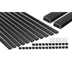 Cornell Railing Kit Weatherables Cornell 36 in. H x 72 in. W Textured Black and Silver ...
