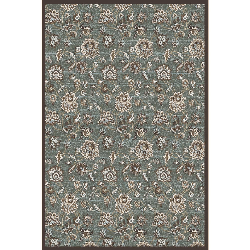 Pisa Light Green 8 ft. x 10 ft. Traditional Floral Area Rug