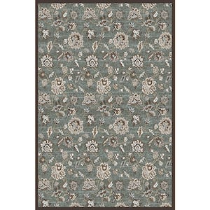 Pisa Light Green 8 ft. x 10 ft. Traditional Floral Area Rug