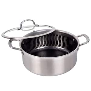 6 qt. 3-Ply Hybrid Non-Stick Stainless Steel Dutch Oven with Tempered Glass Lid