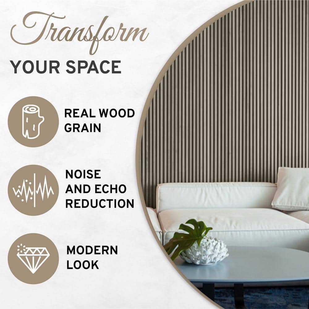 Gray Driftwood Acoustic Slat Wood Wall Panels