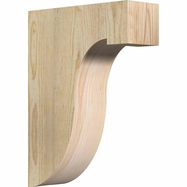Ekena Millwork 4 in. x 12 in. x 16 in. Douglas Fir Del Monte Rough Sawn Corbel