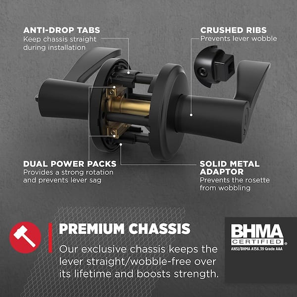 Kwikset Sedona Matte Black Reversible Round Wave Keyed Entry Door