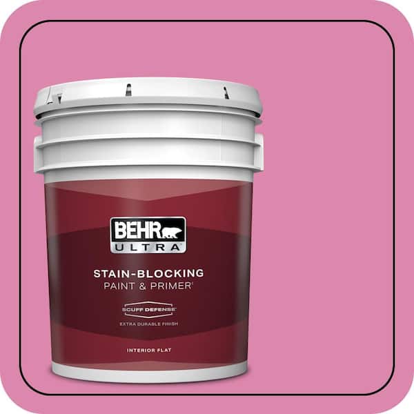 BEHR ULTRA 5 gal. #100B-5 Springtime Bloom Extra Durable Flat Interior Paint & Primer