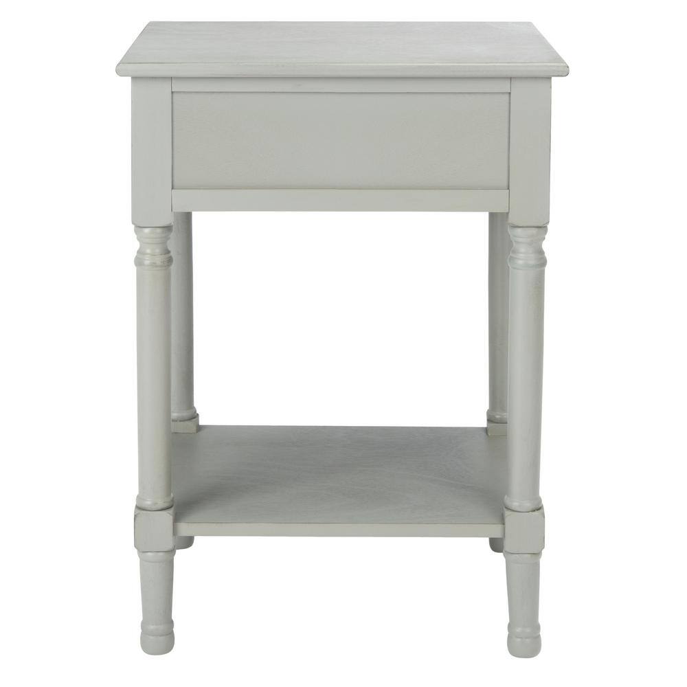 Distressed Grey Wood 1-Drawer Accent Table with Shelf