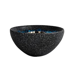 5.12 in. Bowl Shaped Concrete Ethanol Outdoor and Indoor Tabletop Fireplace
