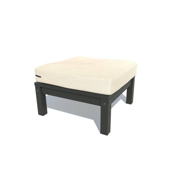 Highwood Bespoke 1-Piece Deep Seating Plastic Outdoor Ottoman with Cushion