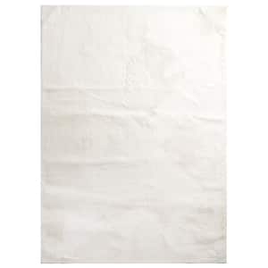Piper Snow 3 ft. x 5 ft. Solid Polyester Area Rug
