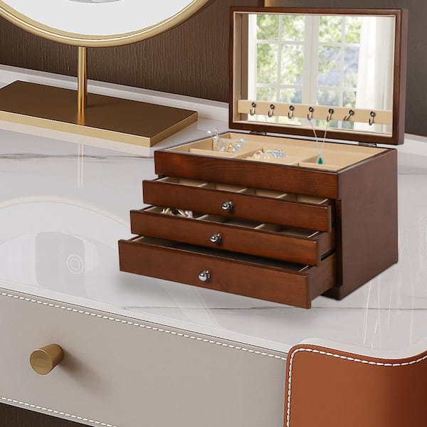 UNIQ acrylic Jewelry box with 3 drawers - organizer storage for earring,  necklaces, bracelets, watches etc.