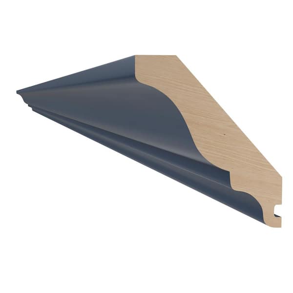 96 in. W x 2.325 in. D x 3 in. H Solid Wood Kitchen Cabinet Crown Molding in Mythic Blue
