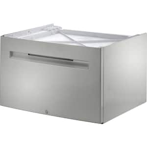 25 in. Laundry Pedestal in Silver with Storage Drawer for Washer