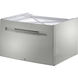 25 in. Laundry Pedestal in Silver with Storage Drawer for Dryer