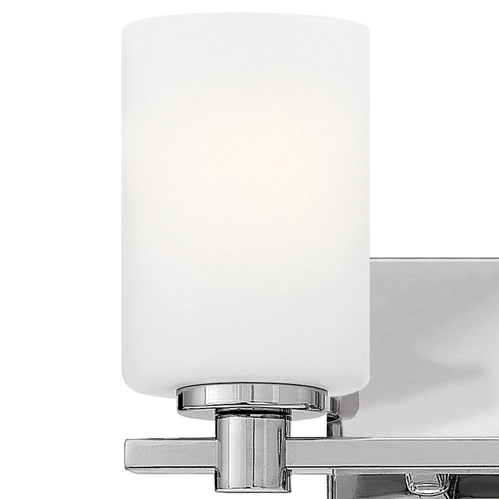 Sleek Chrome Dual-Light Outdoor Wall Sconce with Etched Opal Glass