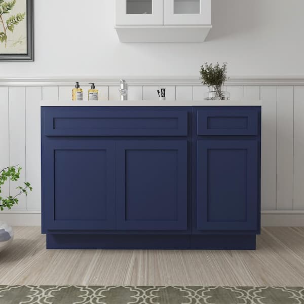 Vanity Art 48 in. W x 21 in. D x 32.5 in. H Bath Vanity Cabinet without Top in Blue
