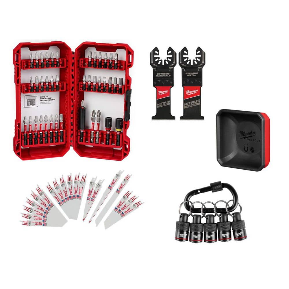 SHOCKWAVE Bit Set (40-Piece) w/SAWZALL Blade Set (19-Pc), Nitrus OMT Blades (2-Pc), PACKOUT Magnetic Bin & Carabiner price history on PriceWatchPro