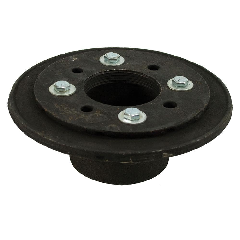 JONES STEPHENS 2 in. FIP Shower Drain Base (Body) with 6-1/2 in. Pan, Clamping Ring and Bolts