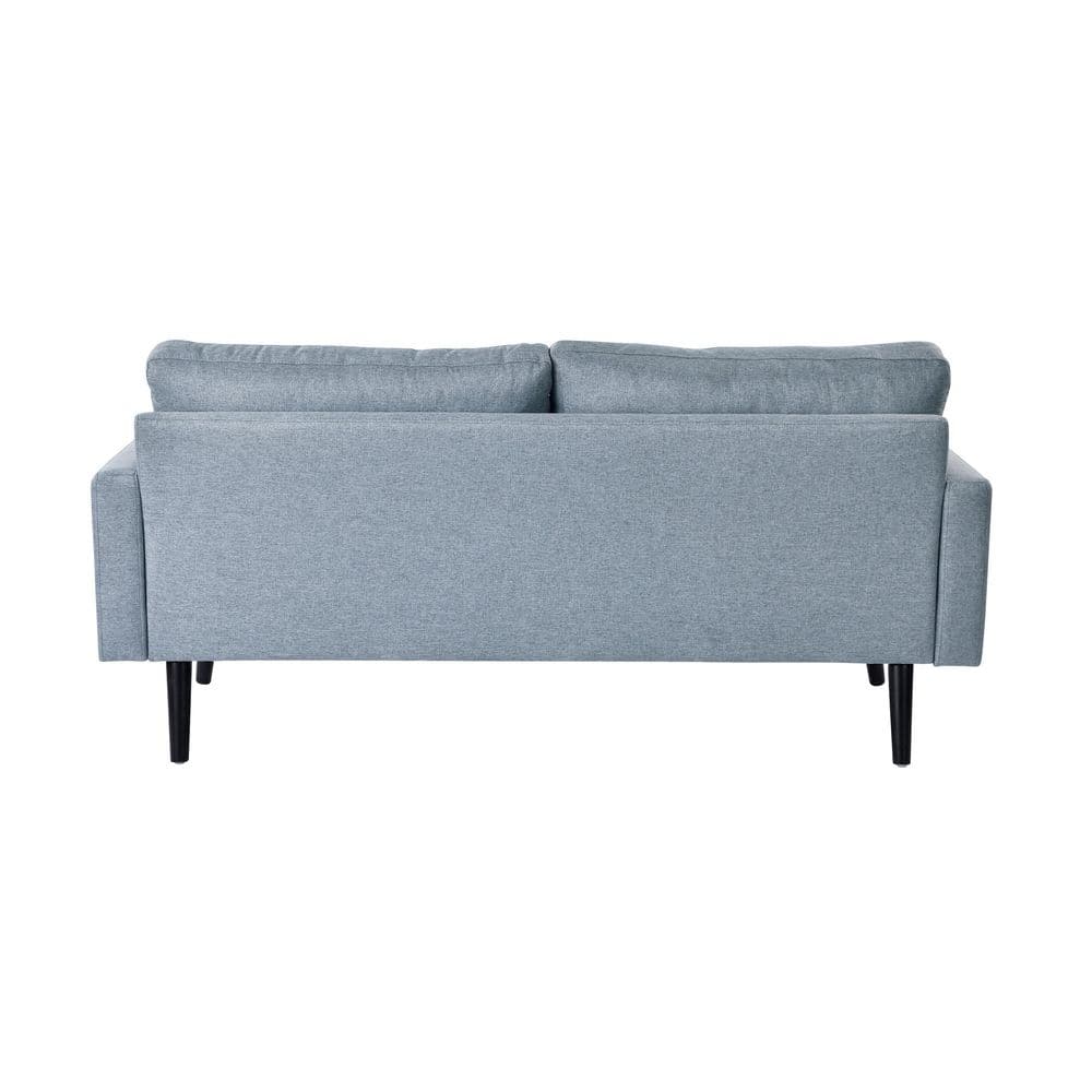 Light Gray Tufted Fabric 2-Seater Sofa with Pillow Back