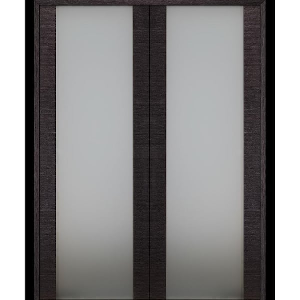 Belldinni Avanti 202 48 in. x 92.5 in. Both Active Black Apricot Composite Wood Double Prehung French Door