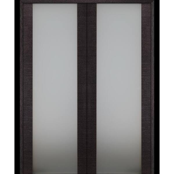 Belldinni Avanti 202 60 in. x 92,5 in. Both Active Black Apricot Composite Wood Double Prehung French Door