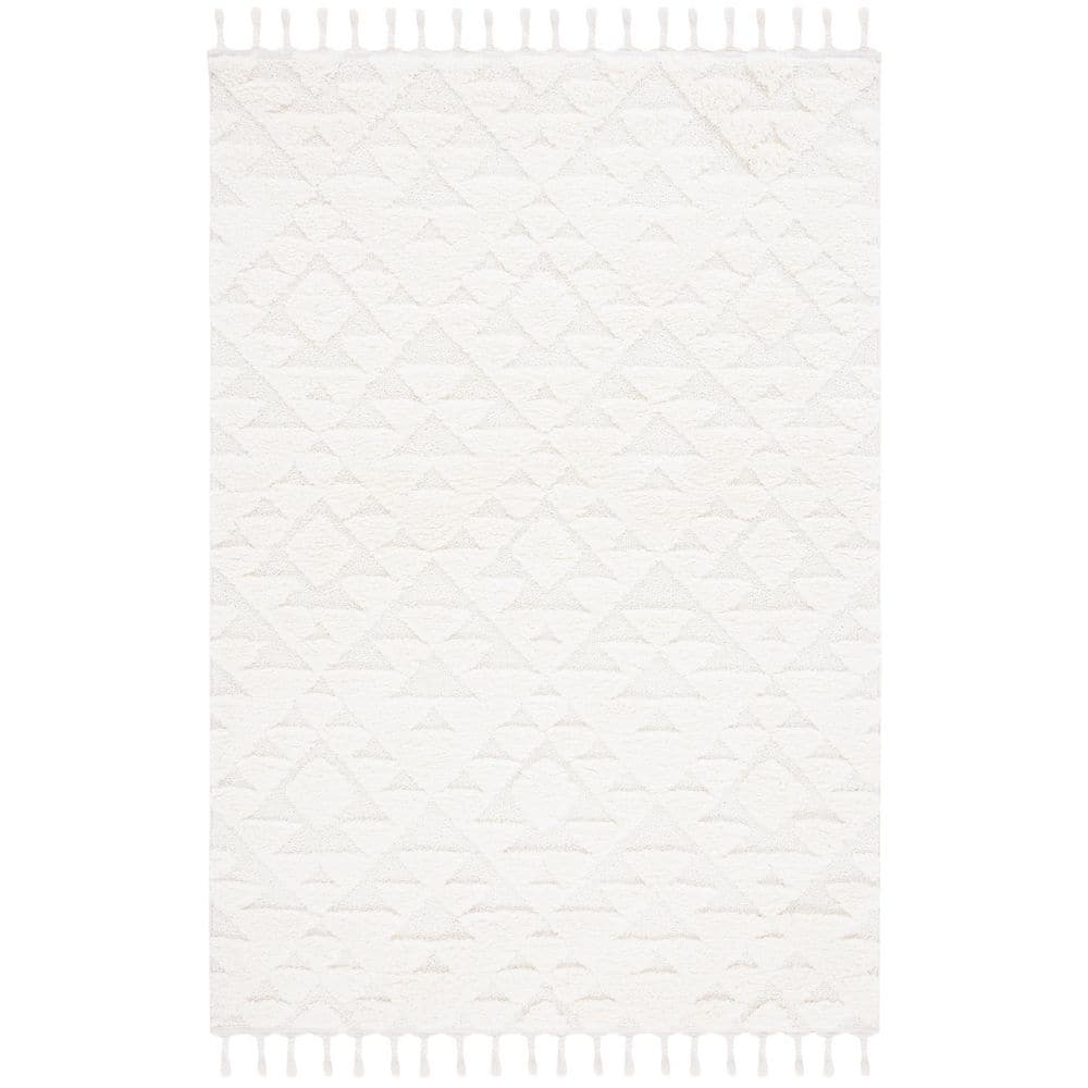 Moroccan Tassel Shag Ivory 6 ft. x 8 ft. High-Low Geometric Fringe Area Rug price history on PriceWatchPro