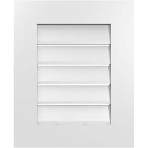 18 in. x 22 in. Vertical Surface Mount PVC Gable Vent: Functional with Standard Frame