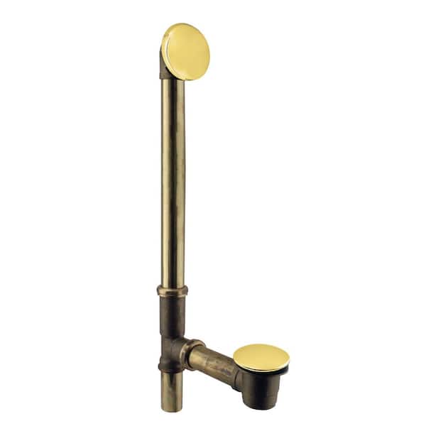 Westbrass 22 in. Brass Bath Waste Drain Kit in Polished Brass