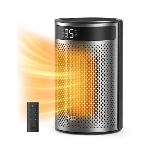1500W 9.84 in. Portable Ceramic Electric Convection Space Heater, 3-Heat Levels, Thermostat, Remote, 12H Timer in Black