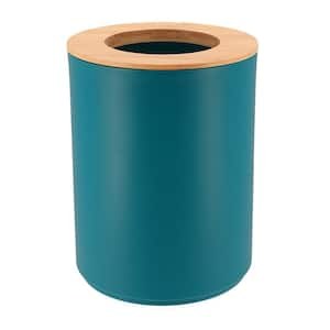 Padang Bathroom Trash Can Padang Bamboo Top 1.3 Gal - Stylish and Sustainable 5L Blue Tahitian