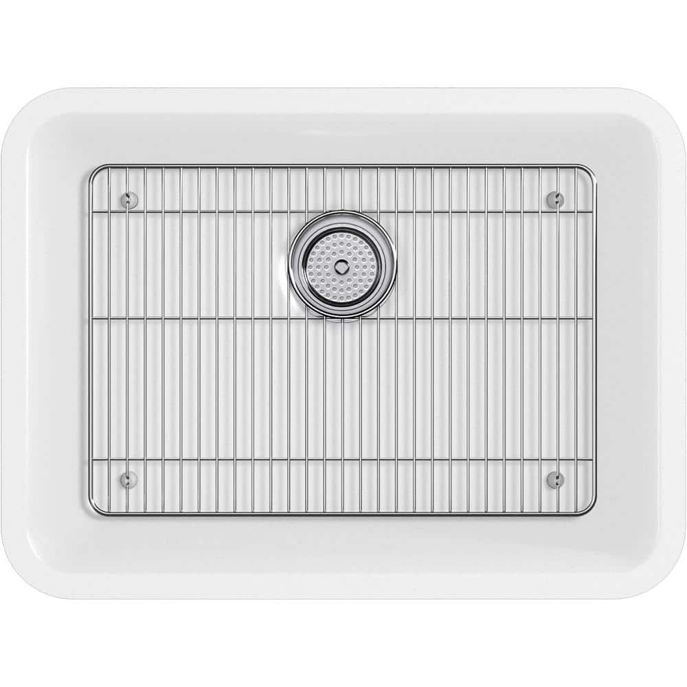 Matte White Stone Undermount Single-Bowl Kitchen Sink