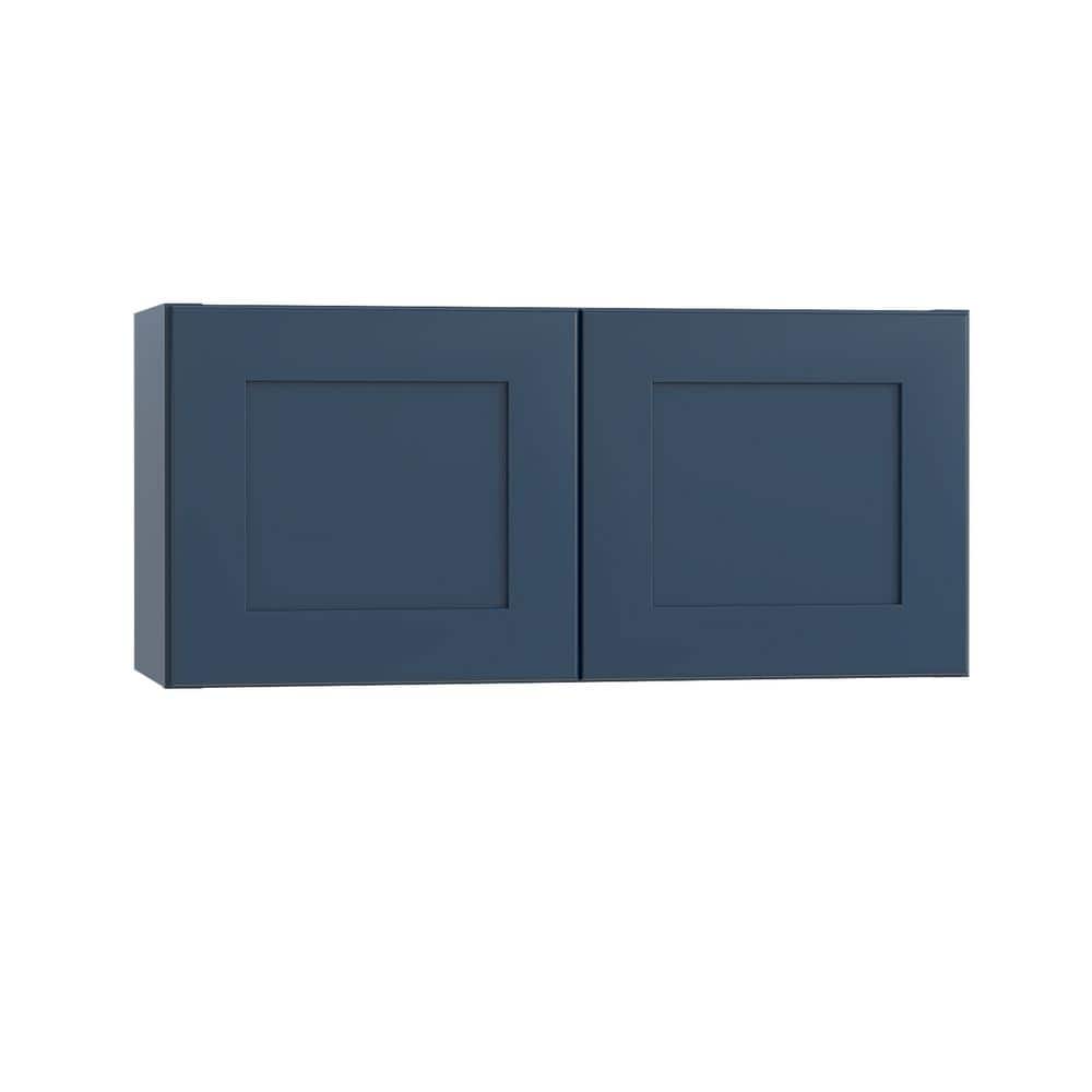 Newport 30 in. W x 12 in. D x 15 in. H Assembled Plywood Wall Bridge Kitchen Cabinet in Mythic Blue with Soft Close price history on PriceWatchPro