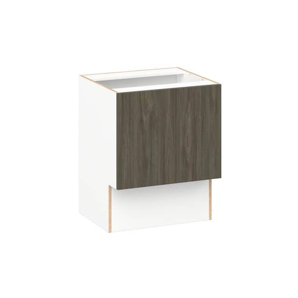 J COLLECTION Medora Textured Slab Walnut Assembled 24 in. W x 30 in. H x 21 in. D Accessible ADA Vanity Base Kitchen Cabinet
