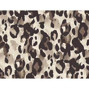 40.5 sq. ft. Kirsea Taupe Leopard Print Vinyl Peel and Stick Wallpaper Roll